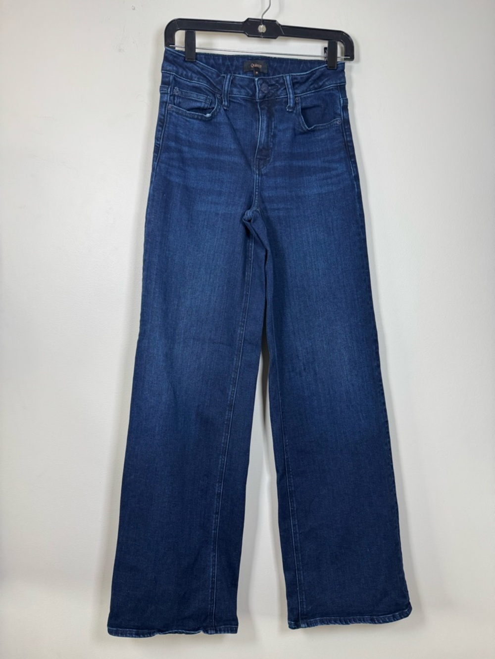 Quince Indigo Wide-Leg High-Rise Jeans 26